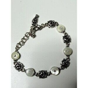Brighton Romano shell Mother of Pearl & Silver Scroll Link Bracelet